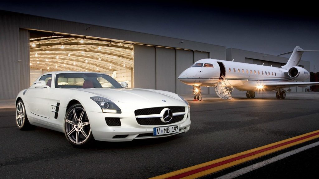 private-jet-and-mercedes-sls-amg-1920x1080
